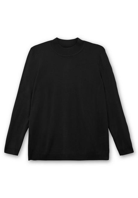sheego Extraweicher Pullover mit Stehkragen - schwarz sheego Hotsell