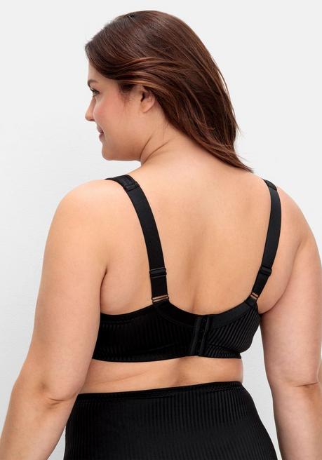 sheego Minimizer-BH mit floraler Spitze und tonigen Streifen - schwarz sheego Blitzverkäufe