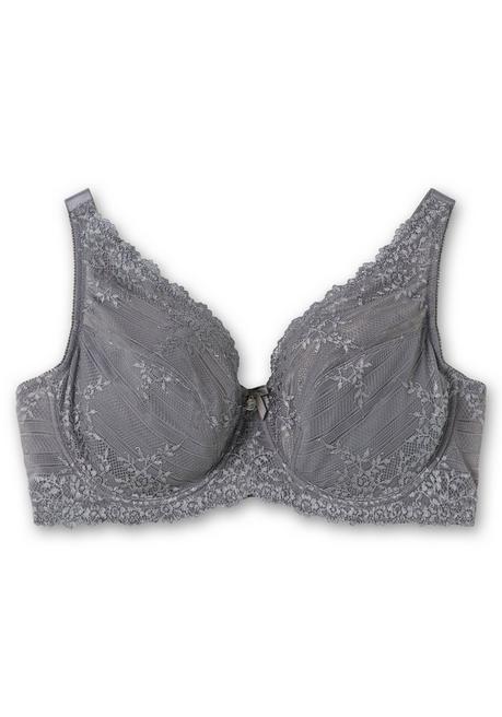 sheego Bügel-BH mit floraler Stickerei-Spitze - graphit sheego Fabrik Onlineshop