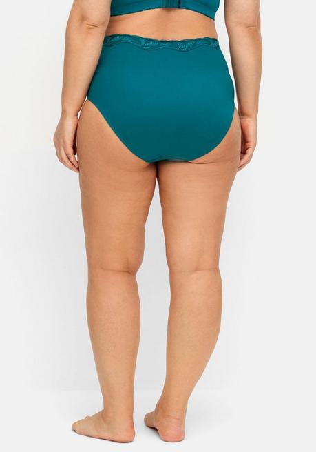 sheego Doppelpack Slips mit elastischer Spitzenkante - petrol sheego Großer Ausverkauf