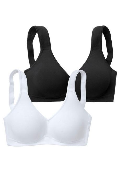 PETITE FLEUR Doppelpack Basic-BHs ohne Bügel - schwarz+weiß sheego Saisonschlussverkauf