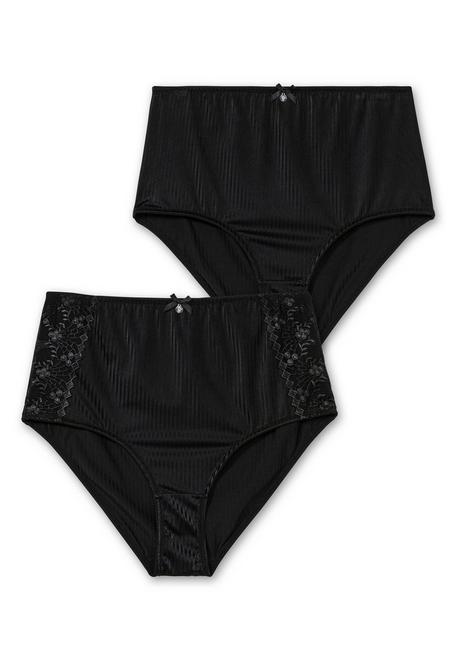 sheego Doppelpack Slips mit Spitze und Shapingeinsatz - schwarz+schwarz sheego Weihnachtsangebot