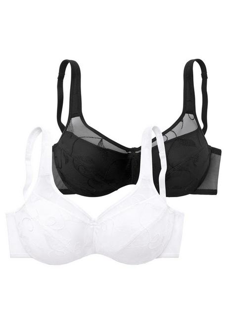 PETITE FLEUR Doppelpack Minimizer-BHs mit unterlegten Cups - schwarz+weiß sheego Letzter Tag