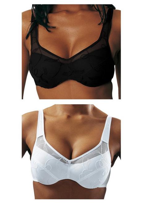 PETITE FLEUR Doppelpack Minimizer-BHs mit unterlegten Cups - schwarz+weiß sheego Letzter Tag