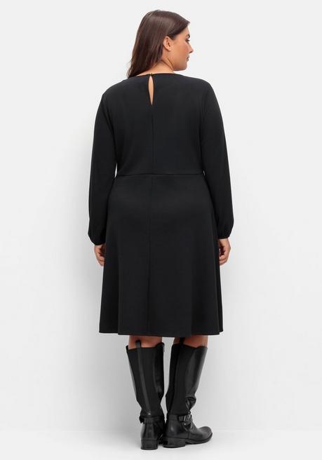 sheego Kleid aus Interlock, mit ausgestelltem Rock - schwarz sheego Bis zu 65% Rabatt