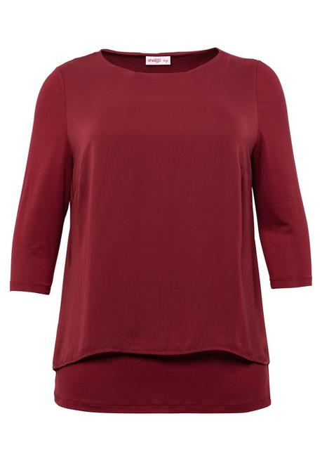 sheego Blusenshirt in leichter A-Linie mit Zipfelsaum - rubinrot sheego Sonderangebot der Fabrik