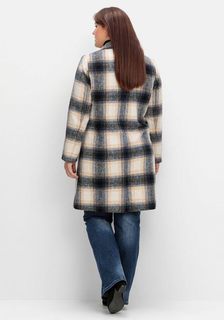 sheego by Joe Browns Karierter Kurzmantel mit Wolle - dunkelgrau kariert sheego Bis zu 55% Rabatt