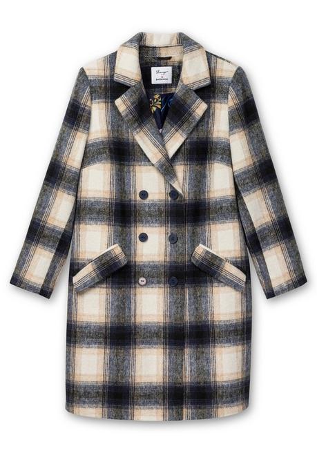 sheego by Joe Browns Karierter Kurzmantel mit Wolle - dunkelgrau kariert sheego Bis zu 55% Rabatt