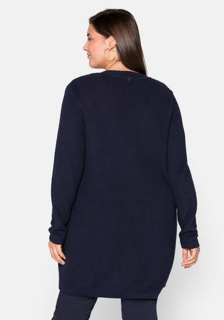sheego Cardigan aus Grobstrick, in offener Form - marine sheego Discount Store für neue Produkte