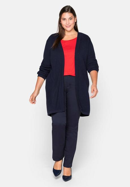 sheego Cardigan aus Grobstrick, in offener Form - marine sheego Discount Store für neue Produkte