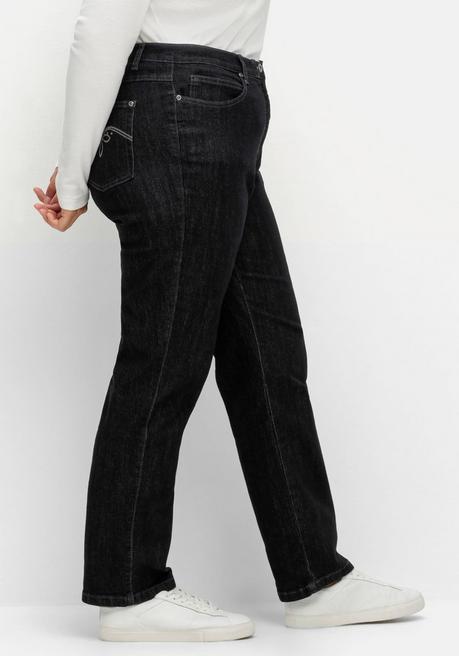 sheego x Collection L. Gerade Jeans in 5-Pocket-Form - black Denim sheego Super Rabatt