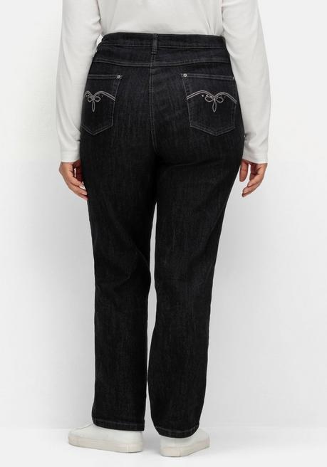 sheego x Collection L. Gerade Jeans in 5-Pocket-Form - black Denim sheego Super Rabatt