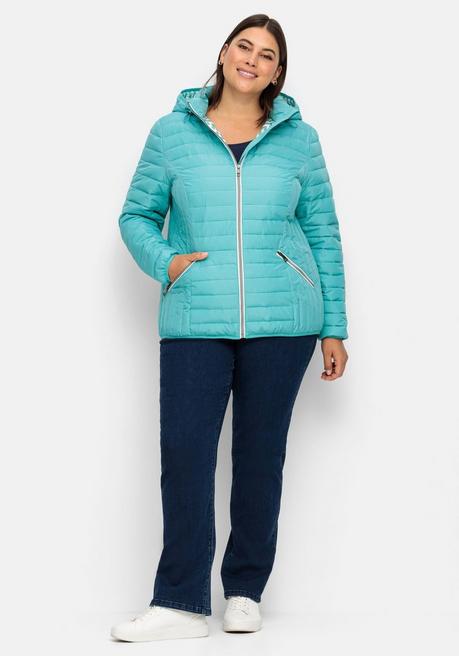 sheego Leichte Steppjacke mit abnehmbarer Kapuze - aqua sheego Riesige Rabatte