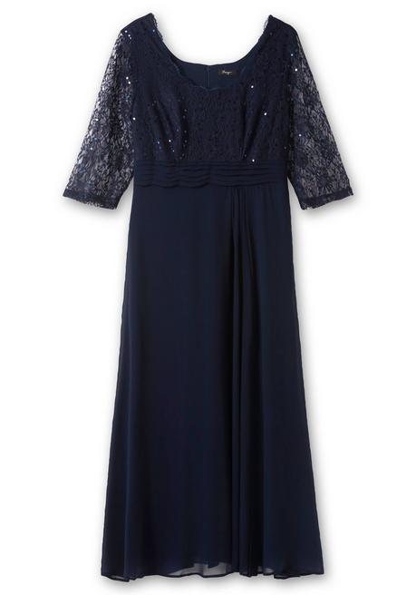 sheego Abendkleid mit floraler Spitze - marine sheego 50% Rabatt mit kostenlosem Versand