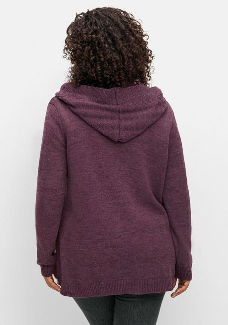sheego by Joe Browns Cardigan mit Kapuze und Knopfverschluss - brombeer sheego Kostenloser Versand international