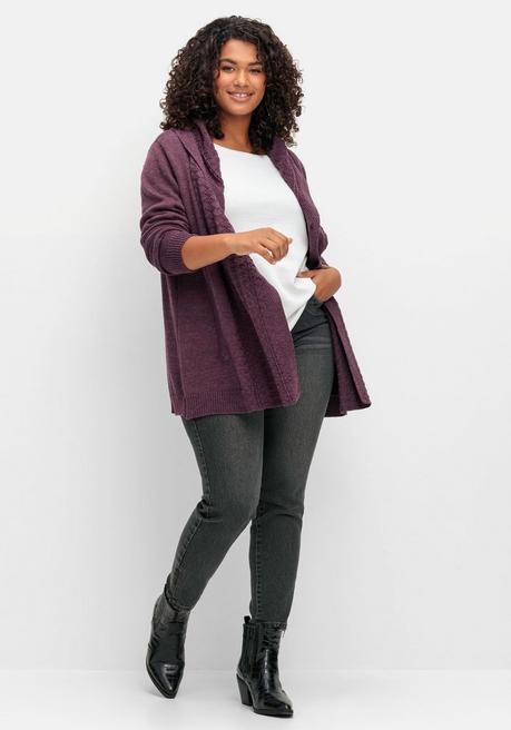 sheego by Joe Browns Cardigan mit Kapuze und Knopfverschluss - brombeer sheego Kostenloser Versand international