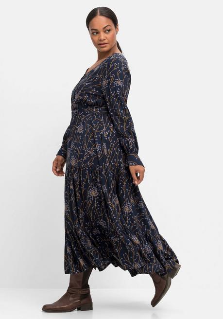 sheego by Joe Browns Maxikleid mit floralem Alloverdruck - nachtblau bedruckt sheego zollfrei