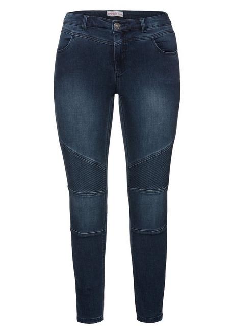 sheego Skinny Power-Stretch-Jeans im Biker-Look - dark blue Denim sheego Angebote