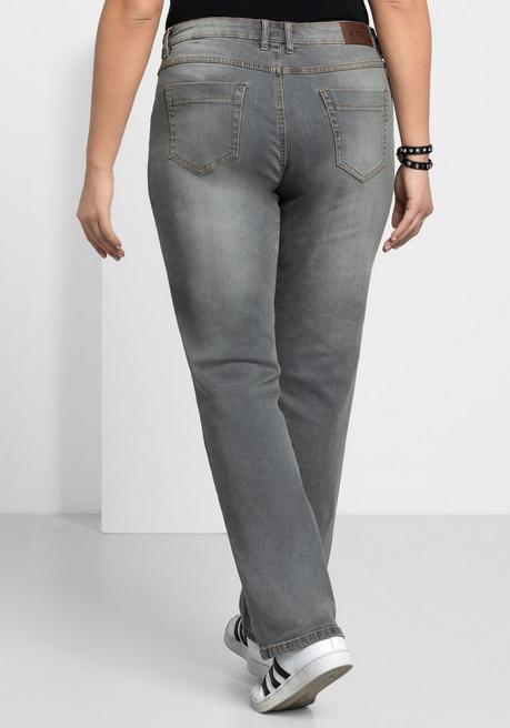 sheego Gerade Jeans mit Used-Effekten - grey Denim sheego Günstiger Verkauf