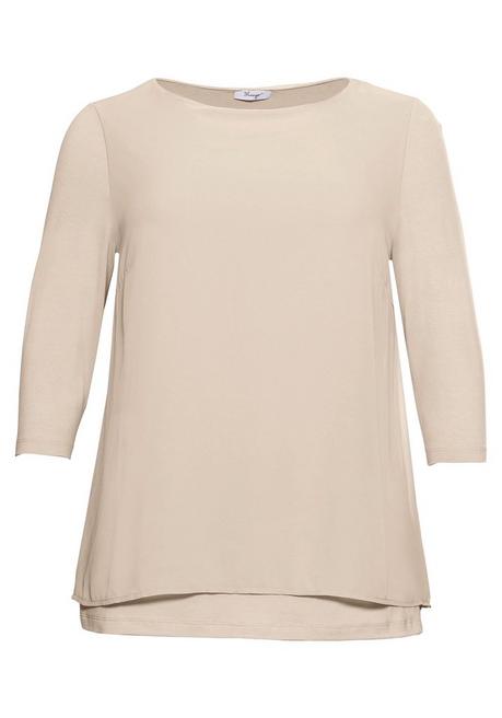 sheego Blusenshirt in leichter A-Linie mit Zipfelsaum - beigefarben sheego Fabrikverkauf