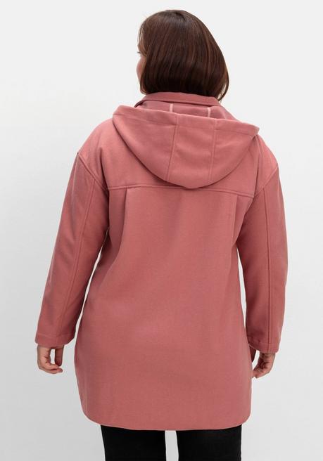 sheego Kapuzenjacke mit Stehkragen und Reißverschluss - rosenholz sheego Blitzverkäufe