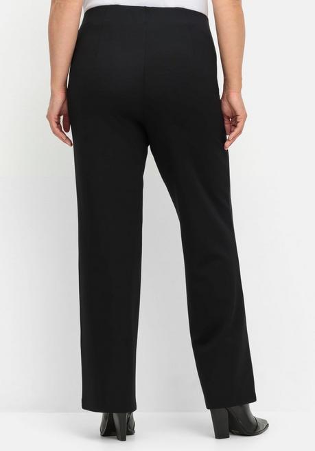 sheego Gerade Hose aus Interlock, mit elastischem Bund - schwarz sheego Sonderangebot