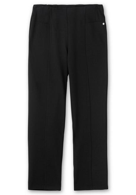 sheego Gerade Hose aus Interlock, mit elastischem Bund - schwarz sheego Sonderangebot