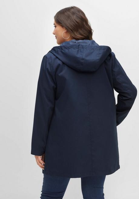 sheego Übergangsjacke in A-Linie, mit Kapuze und Reißverschluss - nachtblau sheego Günstig kaufen