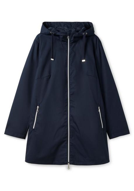 sheego Übergangsjacke in A-Linie, mit Kapuze und Reißverschluss - nachtblau sheego Günstig kaufen