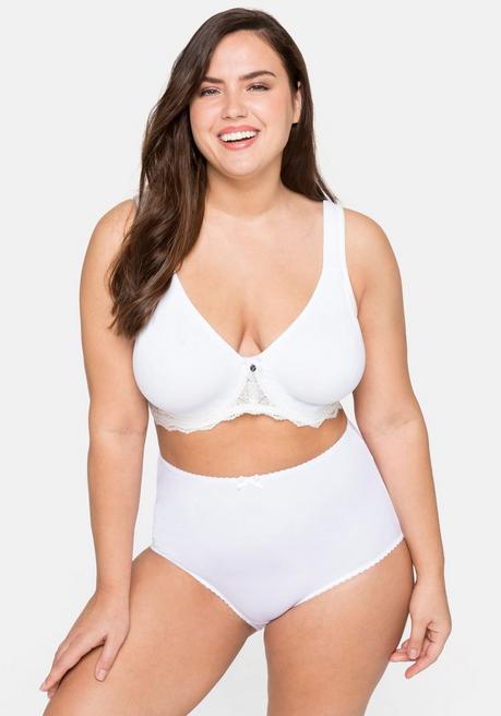sheego T-Shirt-BH mit Spitze und nahtlosen Cups - weiß sheego Muttertagsangebot