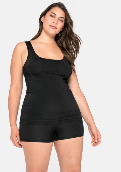sheego Tanktop in extralanger Form, aus Microfaser - schwarz sheego Zeitlich begrenztes Angebot