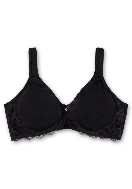 sheego T-Shirt-BH mit Spitze und nahtlosen Cups - schwarz sheego Neuheiten