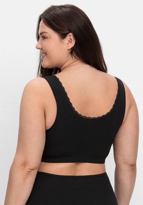 sheego Doppelpack Bustiers mit Spitzenbesatz - schwarz+weiß sheego Sonderangebote