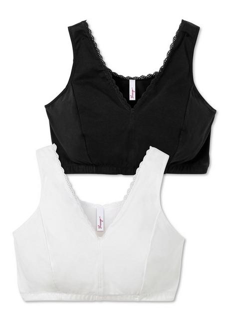 sheego Doppelpack Bustiers mit Spitzenbesatz - schwarz+weiß sheego Sonderangebote