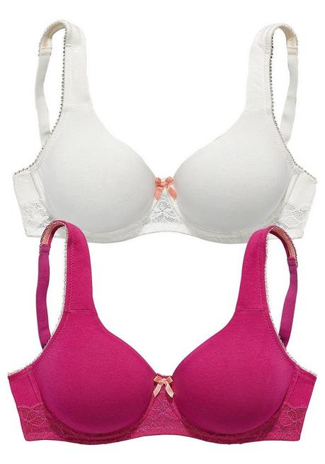 NUANCE Doppelpack T-Shirt BHs - burgund+weiß sheego Tiefpreis