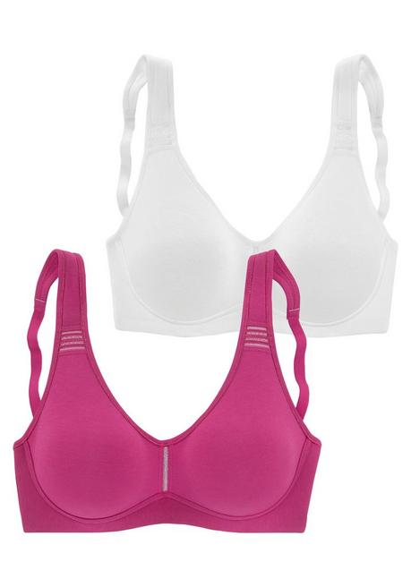PETITE FLEUR Doppelpack T-Shirt-BHs - beere+weiß sheego Super Sparpreis