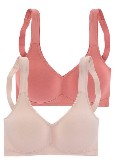 PETITE FLEUR Doppelpack Basic-BHs ohne Bügel - terrakotta+creme sheego Letzte 2 Tage