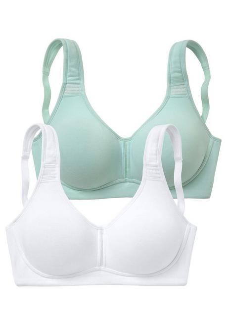PETITE FLEUR Doppelpack T-Shirt-BHs - mint+weiß sheego Bis zu 65% Rabatt