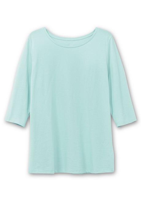 sheego Shirt in Piqué-Qualität mit 3/4-Ärmeln - mint sheego Black Friday Preise