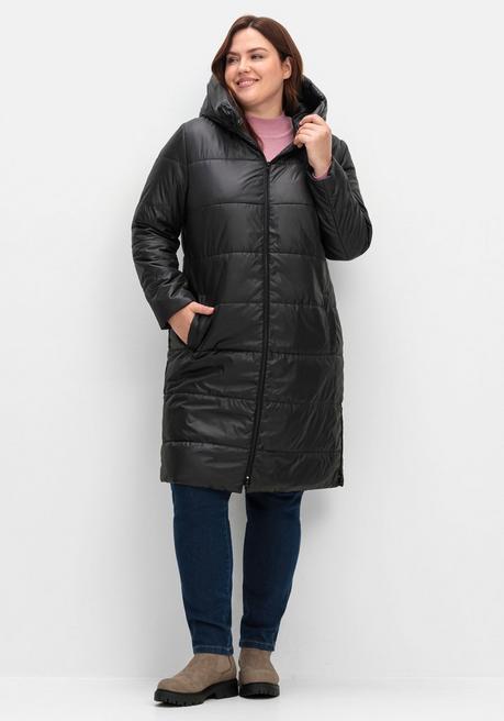 sheego Wattierter Steppmantel mit Kapuze, gefüttert - schwarz sheego 50% Rabatt für begrenzte Zeit