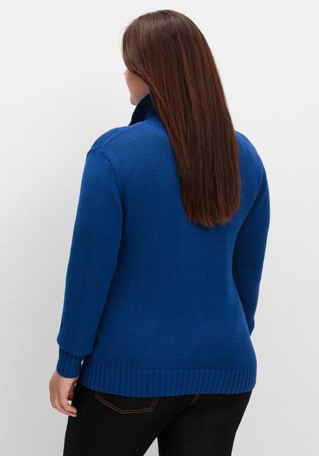 sheego Strickjacke mit Troyerkragen und 2-Wege-Zipper - royalblau sheego 2025