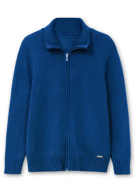 sheego Strickjacke mit Troyerkragen und 2-Wege-Zipper - royalblau sheego 2025