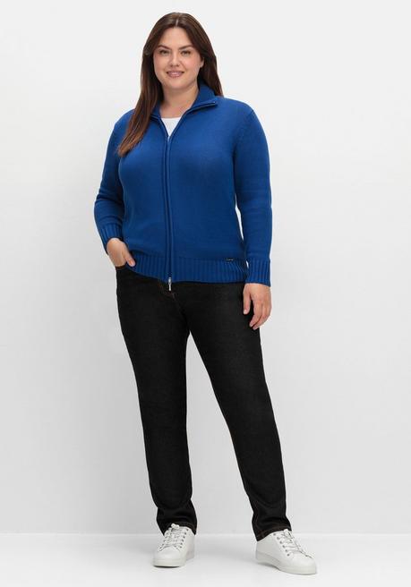 sheego Strickjacke mit Troyerkragen und 2-Wege-Zipper - royalblau sheego 2025