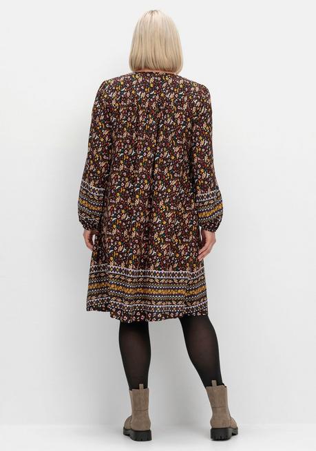 sheego Hängerchen-Kleid im Mustermix, in A-Linie - braun gemustert sheego Hotsell