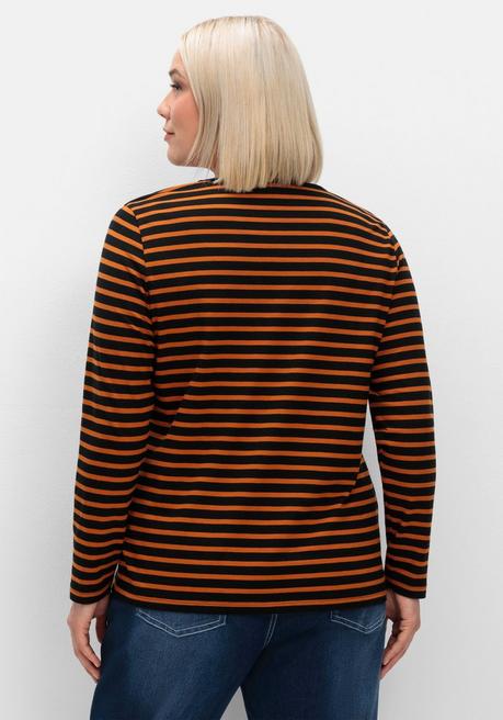 sheego Ringelshirt mit Rundhalsausschnitt - schwarz gestreift sheego im Angebot
