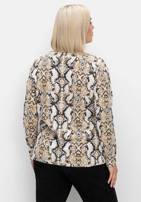sheego Langarmshirt mit Animalprint und Rundhalsausschnitt - beigefarben gemustert sheego Limitierter Zeitrabatt