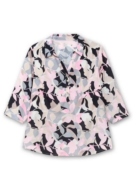 sheego Bedruckte Tunika mit Blusenkragen, aus Crêpe - rosé gemustert sheego Fabrik Onlineshop
