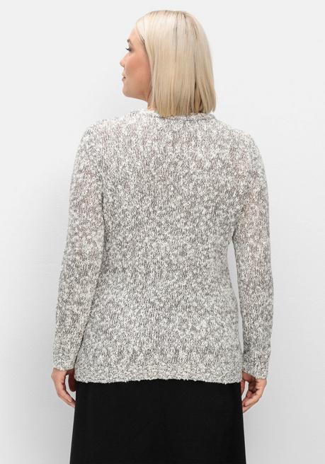sheego Pullover aus meliertem Effektgarn - anthrazit sheego Sonderangebot