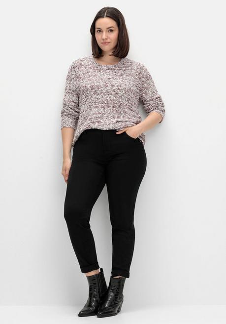sheego Pullover aus meliertem Effektgarn - burgund sheego Rabatt