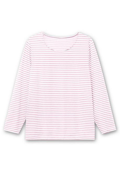sheego Gestreiftes Langarmshirt mit Rundhalsausschnitt - rosé gestreift sheego Versandkostenfrei
